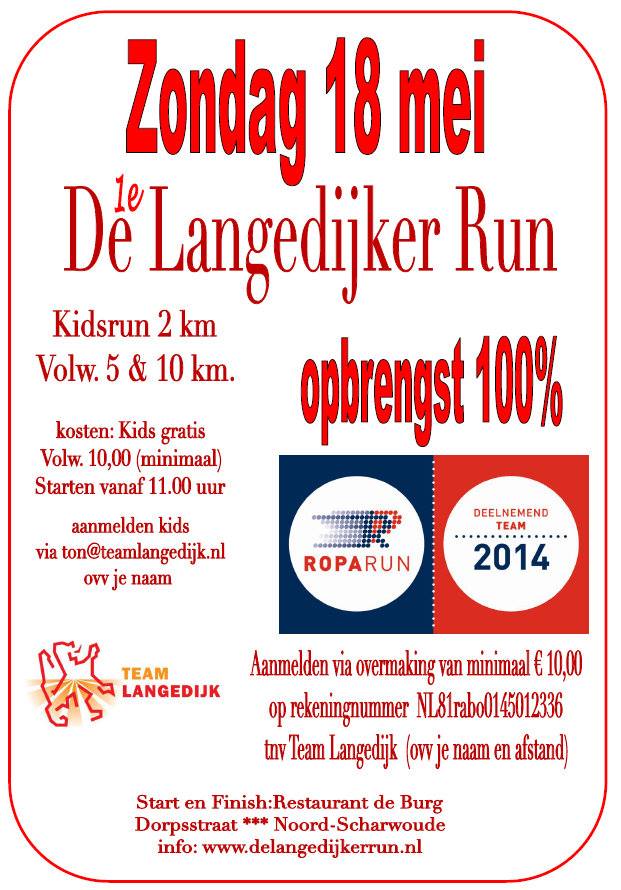 1e langedijker run 2014