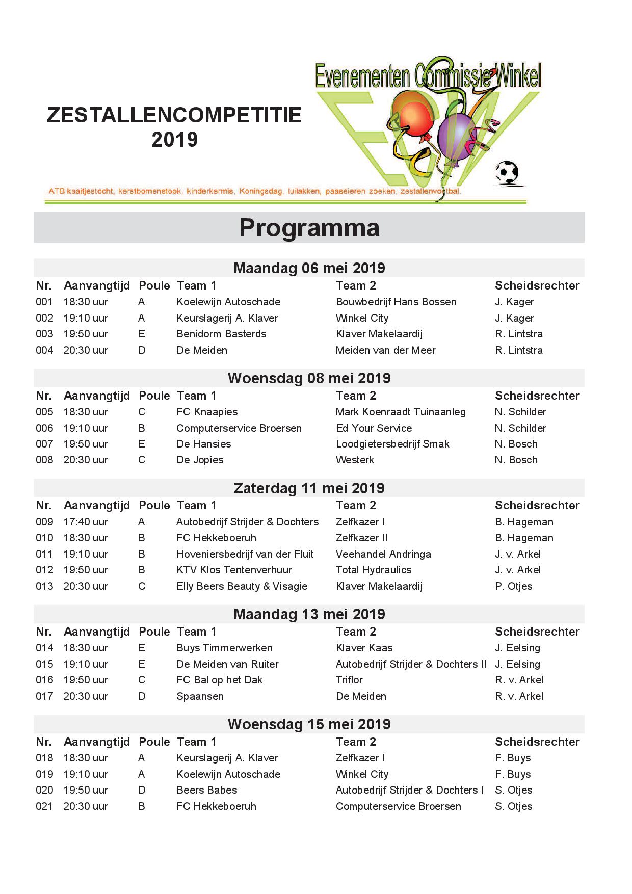 Pagina 46 tm 49 Alle wedstrijden met inhaaldata 2019 compleet scheidsrechters02