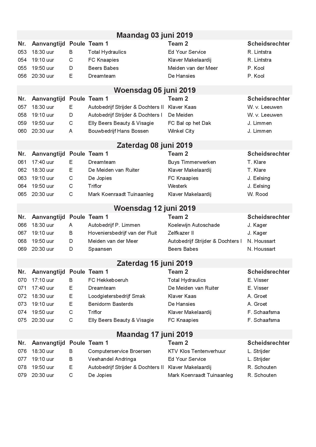 Pagina 46 tm 49 Alle wedstrijden met inhaaldata 2019 compleet scheidsrechters04