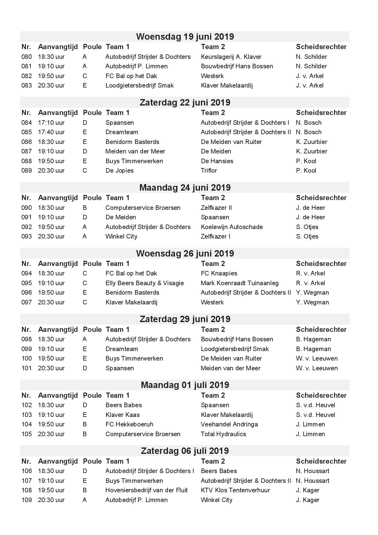 Pagina 46 tm 49 Alle wedstrijden met inhaaldata 2019 compleet scheidsrechters05