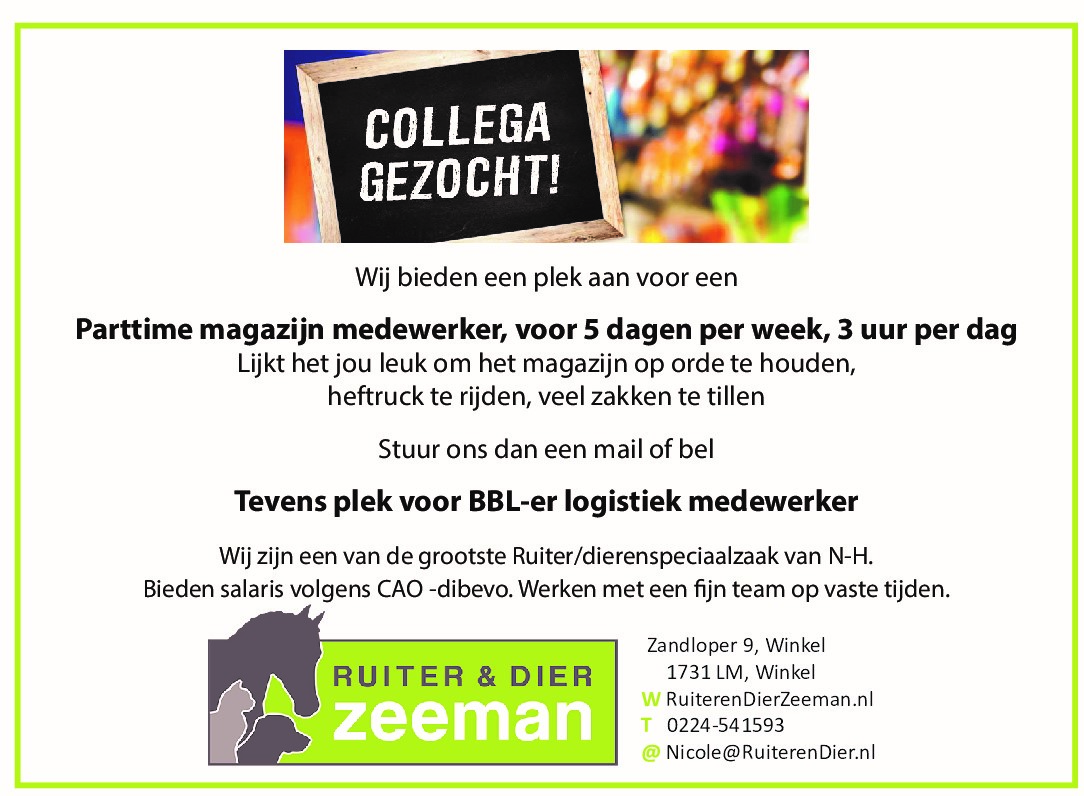 advertentie magazijn medewerkeraaa