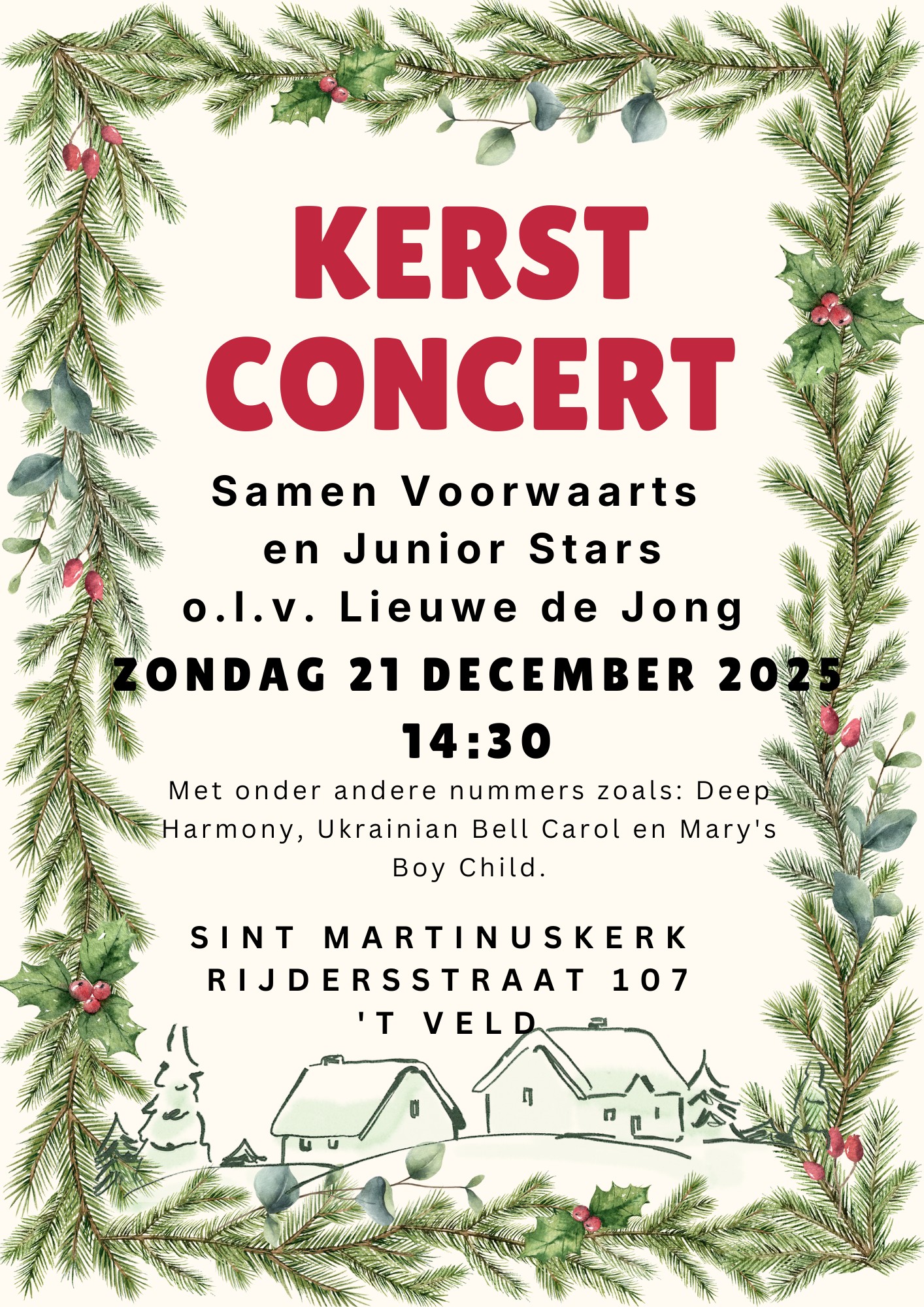 Kerstconcert poster SV 2025
