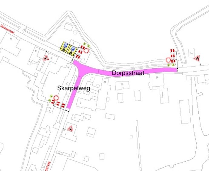 Kruising Dorpsstraat met Skarpetweg Oude Niedorp 0