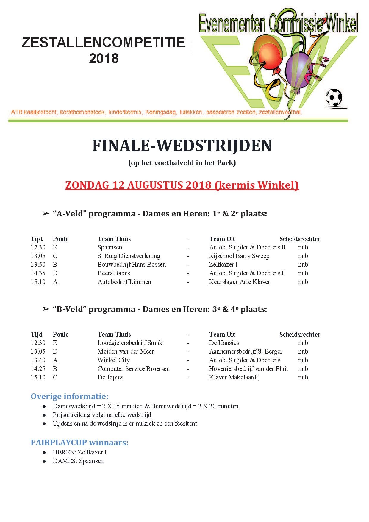 Parkvoetbal 2018 Finalewedstrijden goed